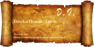 Deutelbaum Imre névjegykártya